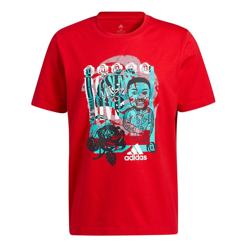 adidas Rose Avatar Mvp Basketball Casual Sports Cartoon Short Sleeve Red GP3441