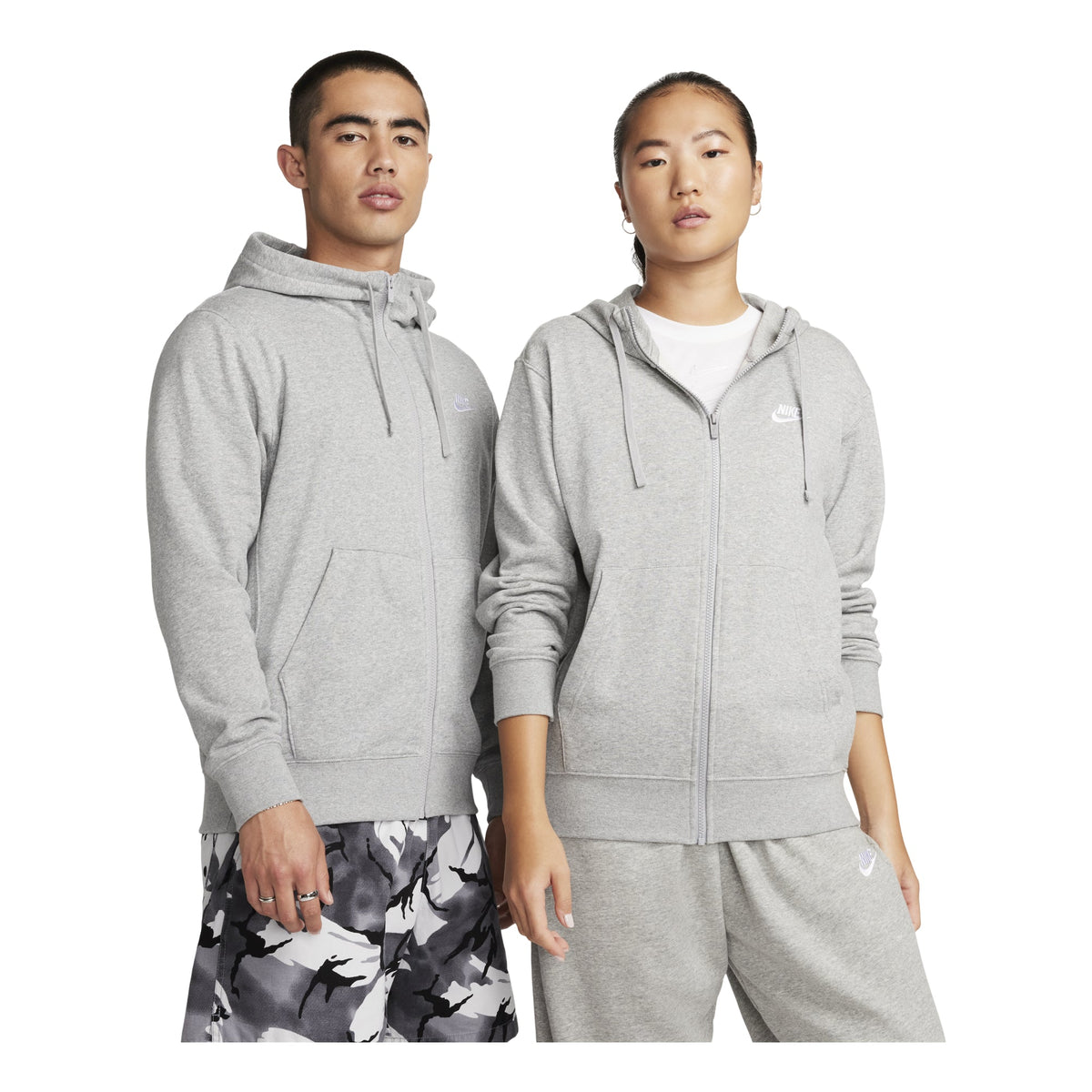 Men's Nike Basic Chest logo Hooded Zipper Gray BV2649-063