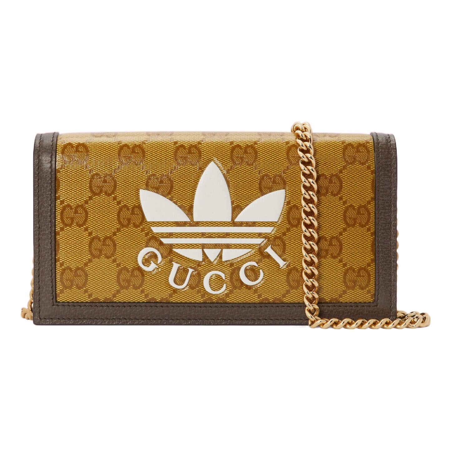 (WMNS) Gucci x adidas SS22 Chain Logo Crossbody Bag 'Yellow Brown' 621892-UVSCG-7267