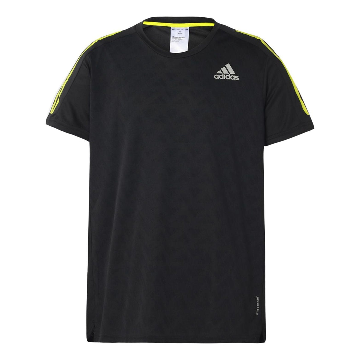 adidas Sports Training Quick Dry Stripe Printing Short Sleeve Black GM6002