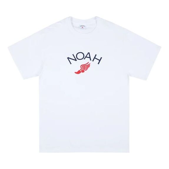 NOAH Nyc Winged Foot Logo Tee White Printing Short Sleeve Unisex T13SS19WHT