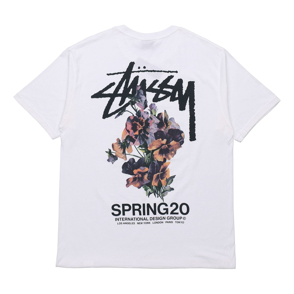 Stussy Bouquet Tee Printing Short Sleeve Unisex White 1904565-WHT