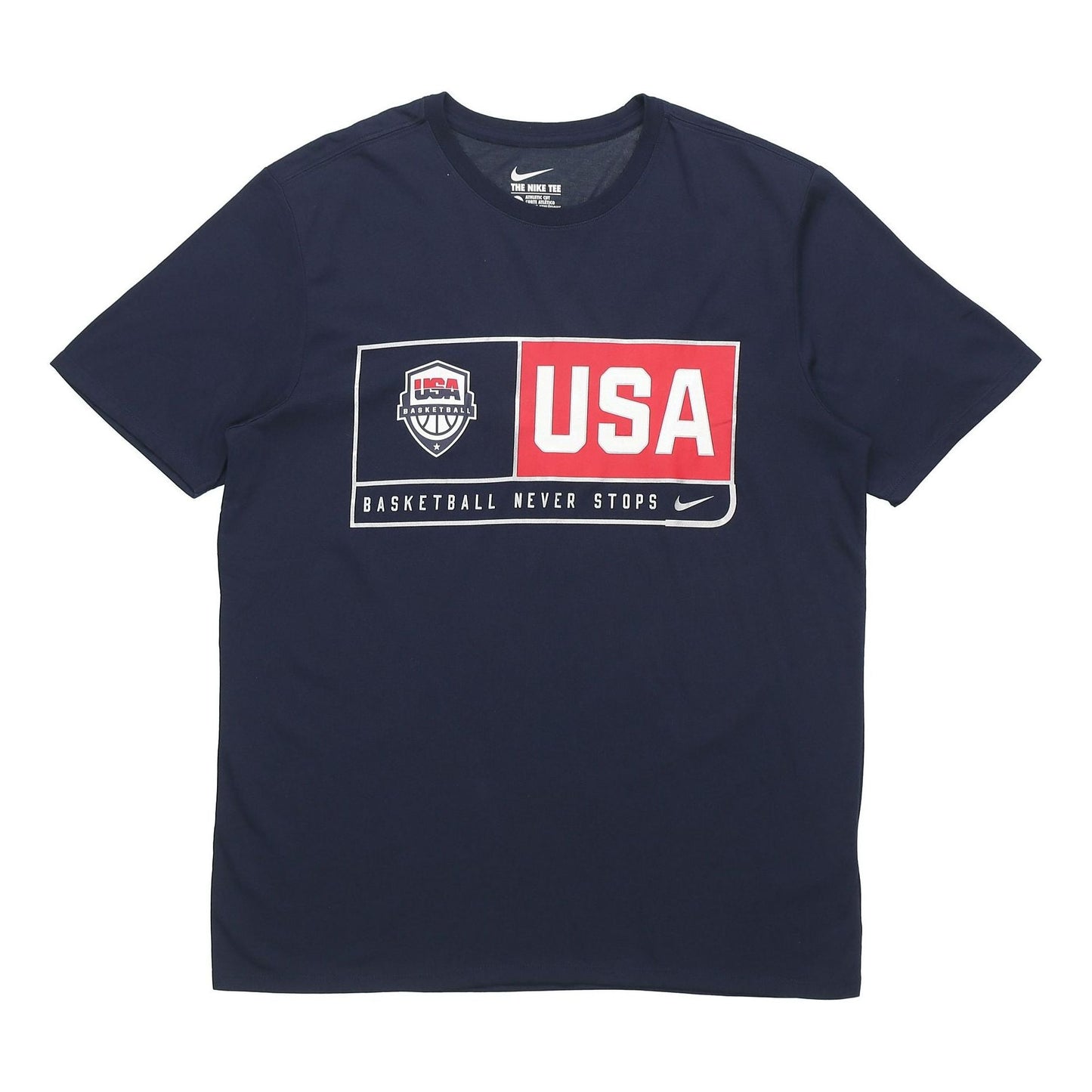 Nike Basketball Training Sports Printing Round Neck Short Sleeve Navy Blue Dark blue 768826-451
