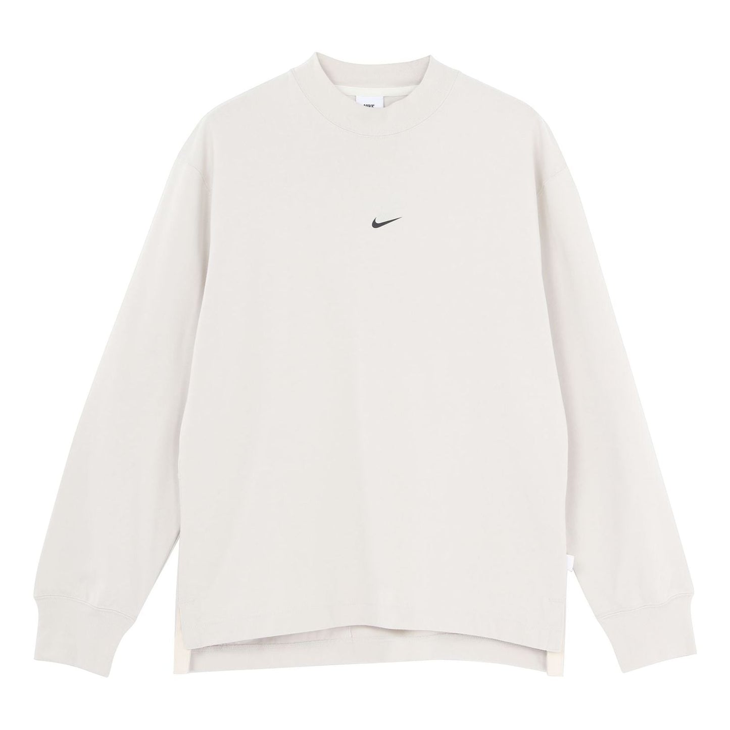 Men's Nike Logo Pattern Loose Round Neck Long Sleeves Autumn Beige T-Shirt DD7029-072