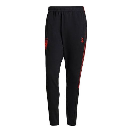 adidas Bayern Munich Black Contrasting Colors Stripe Embroidered Cone Sports Pants Black GK8630