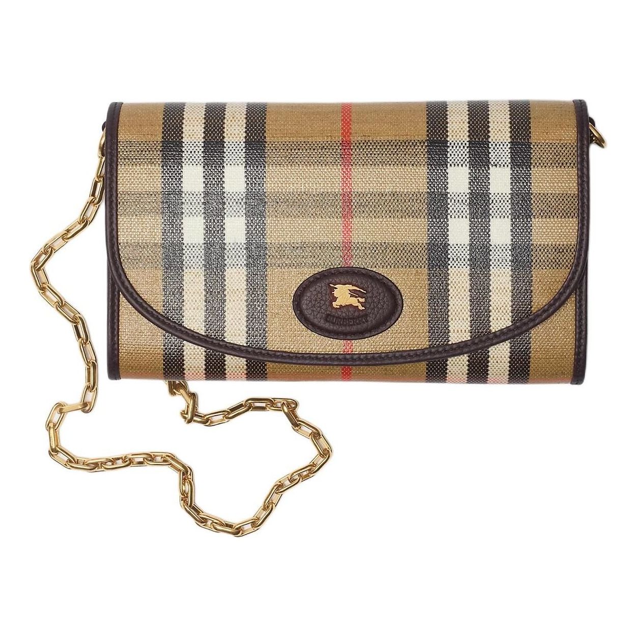 (WMNS) Burberry 25 Highlands Chain Strap Wallet 'Sand' 81122741