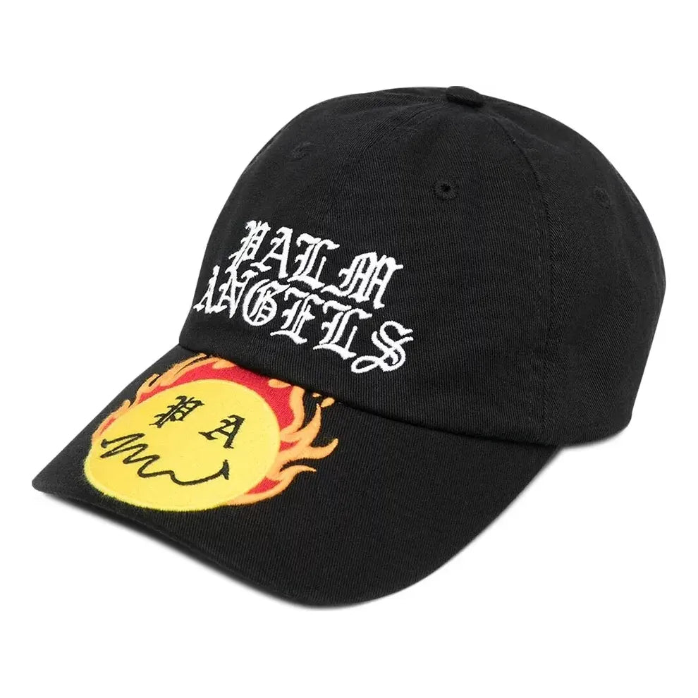 Palm Angels Embroidered Burning Head Logo Cap 'Black' PMLB003R21FAB0041018