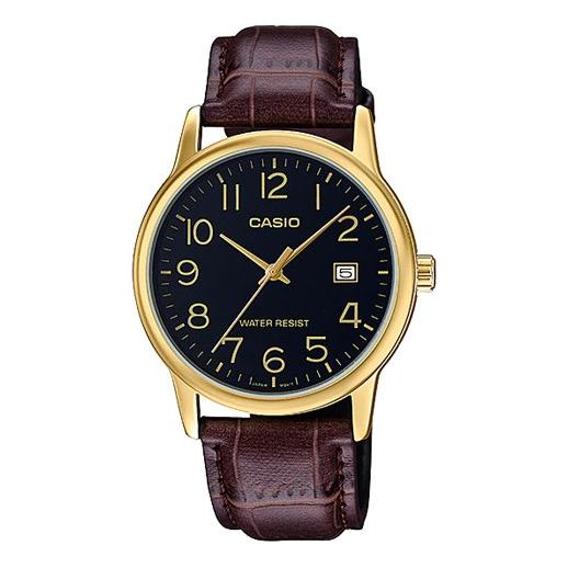 CASIO DRESS Series Quartz MTP-V002GL-1B /Black Brown Analog MTP-V002GL-1B2021