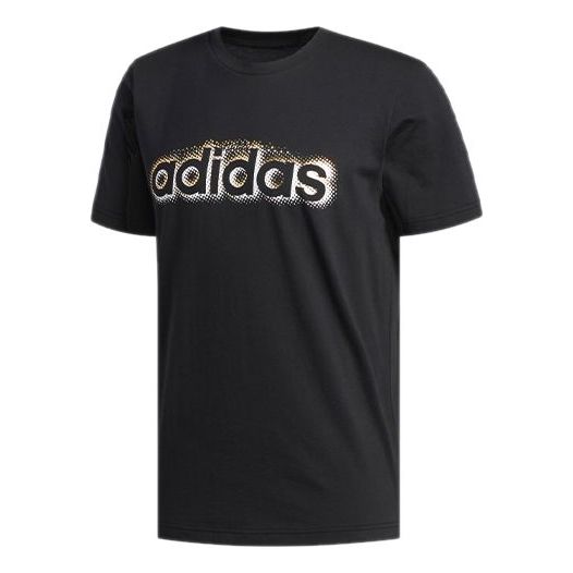 adidas Sports Training Round Neck Black Foil Graphic Tee 'Black' EI4607