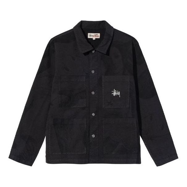 Stussy Unisex Venus Chor Printing Lapel Jacket Black 115600