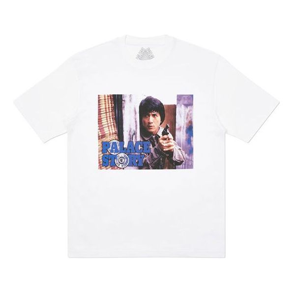 PALACE x Dragon Crossover Story Pattern Printing Short Sleeve White T-Shirt PAL-FW20-264