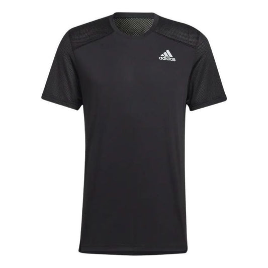 adidas Solid Color Logo Round Neck Short Sleeve Black H59885