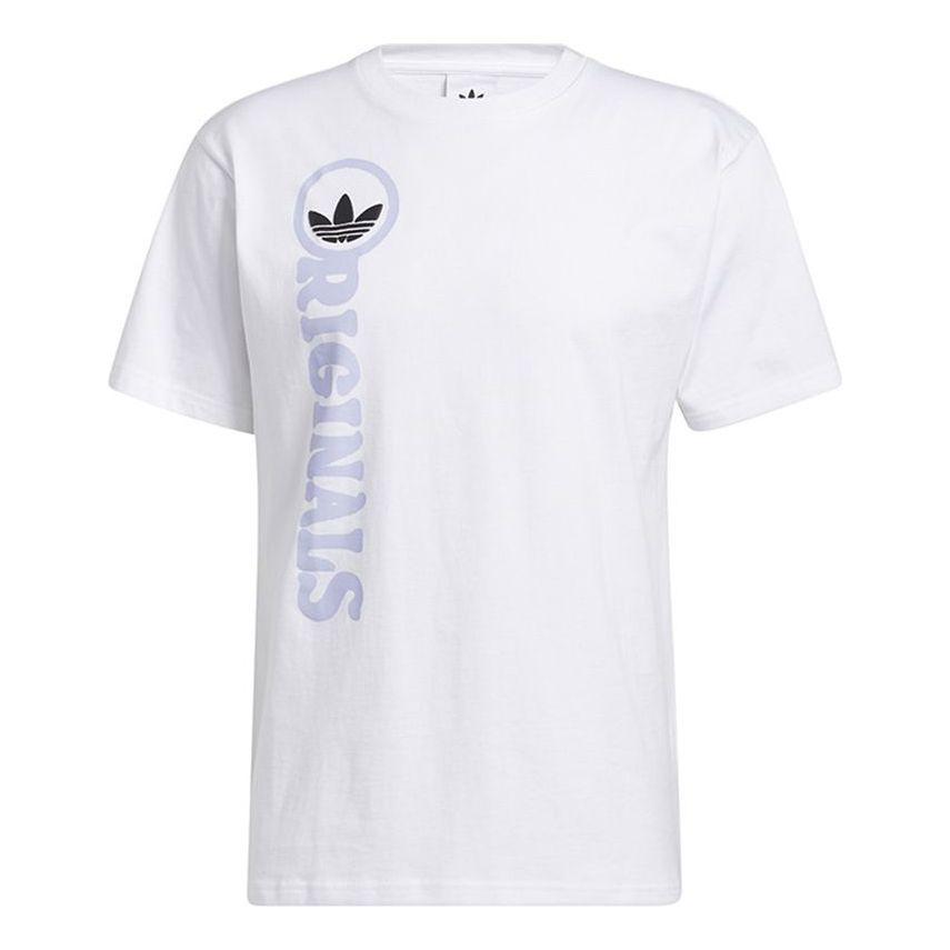 adidas originals Logo Printing Sports Round Neck Short Sleeve White H32308