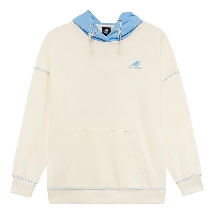 (WMNS) New Balance Lifestyle Fashion Hoodie Asia Sizing 'White Blue' AWT23342-CIC