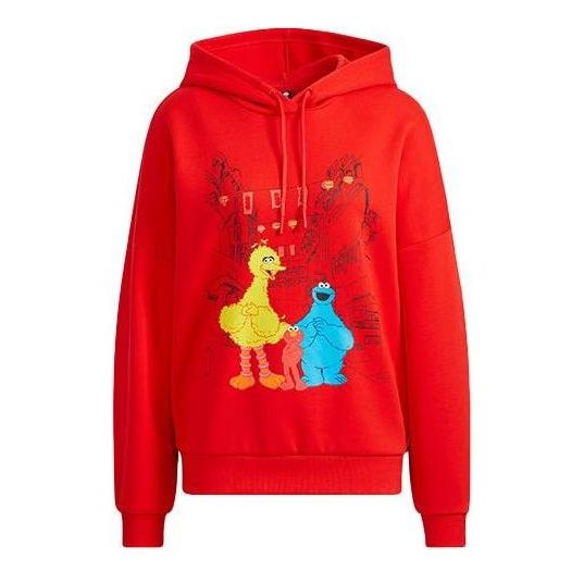 (WMNS) adidas NEO 2022 spring CNY Sesame Street knitted hoodies 'Red' HD7278