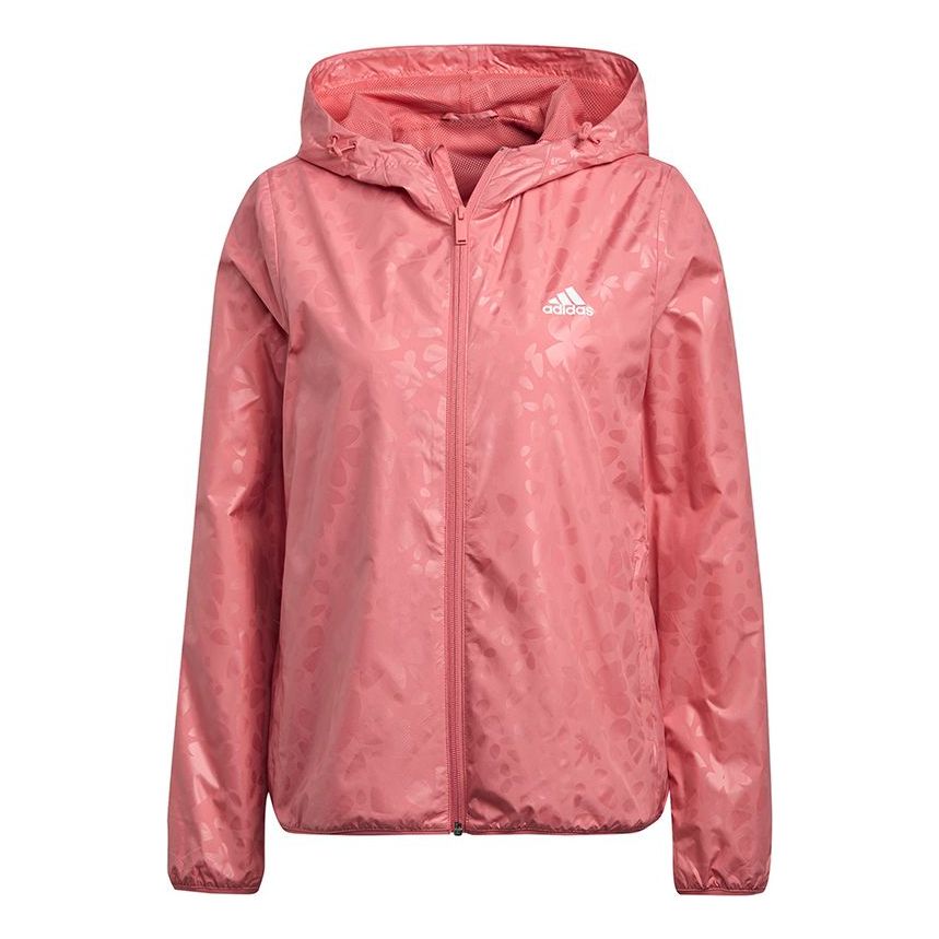 (WMNS) adidas Wb Aop W Flowers Printing Slim Fit Hooded Jacket Rose Red GQ0617
