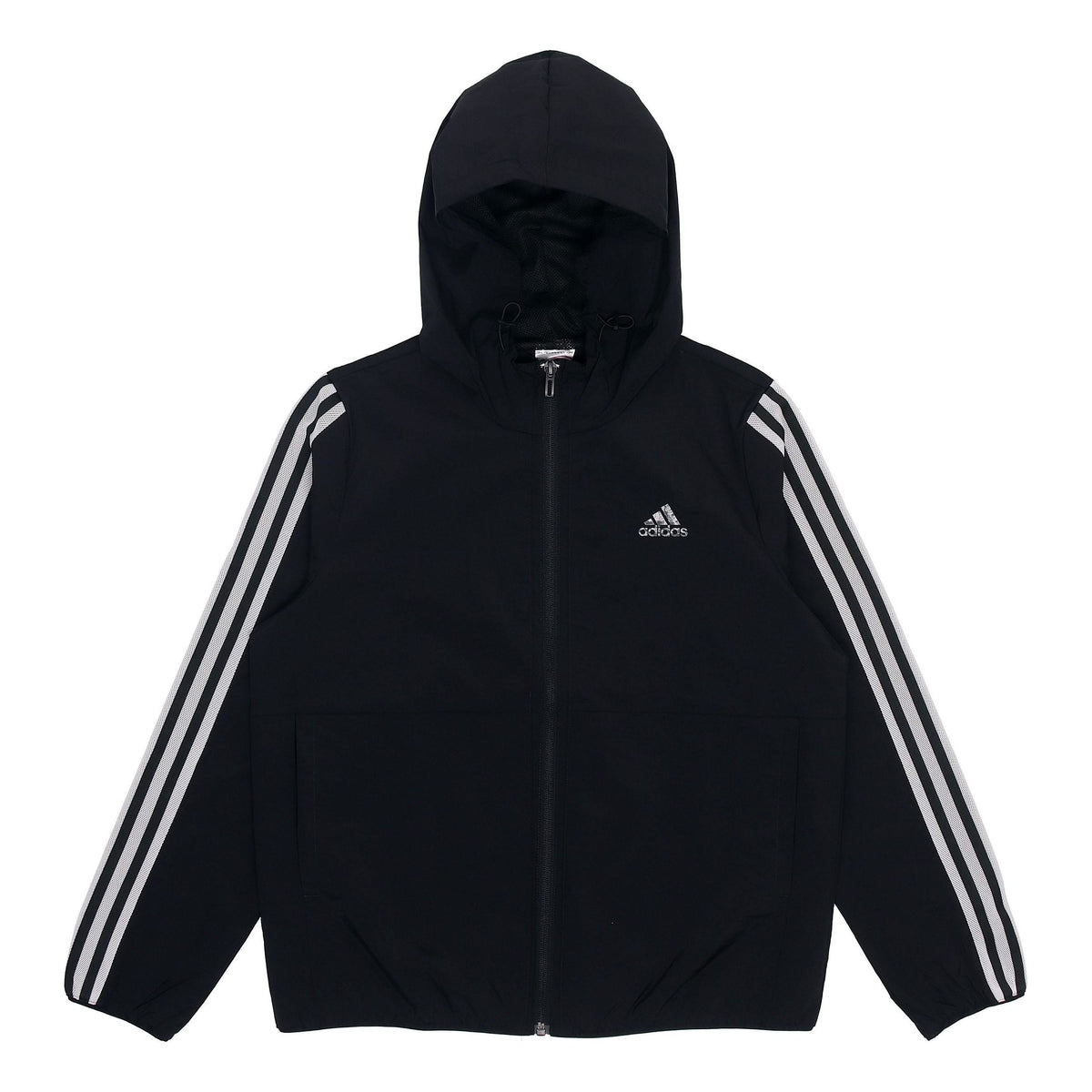 (WMNS) adidas Classic Stripe Woven Hooded Jacket Black GQ0596