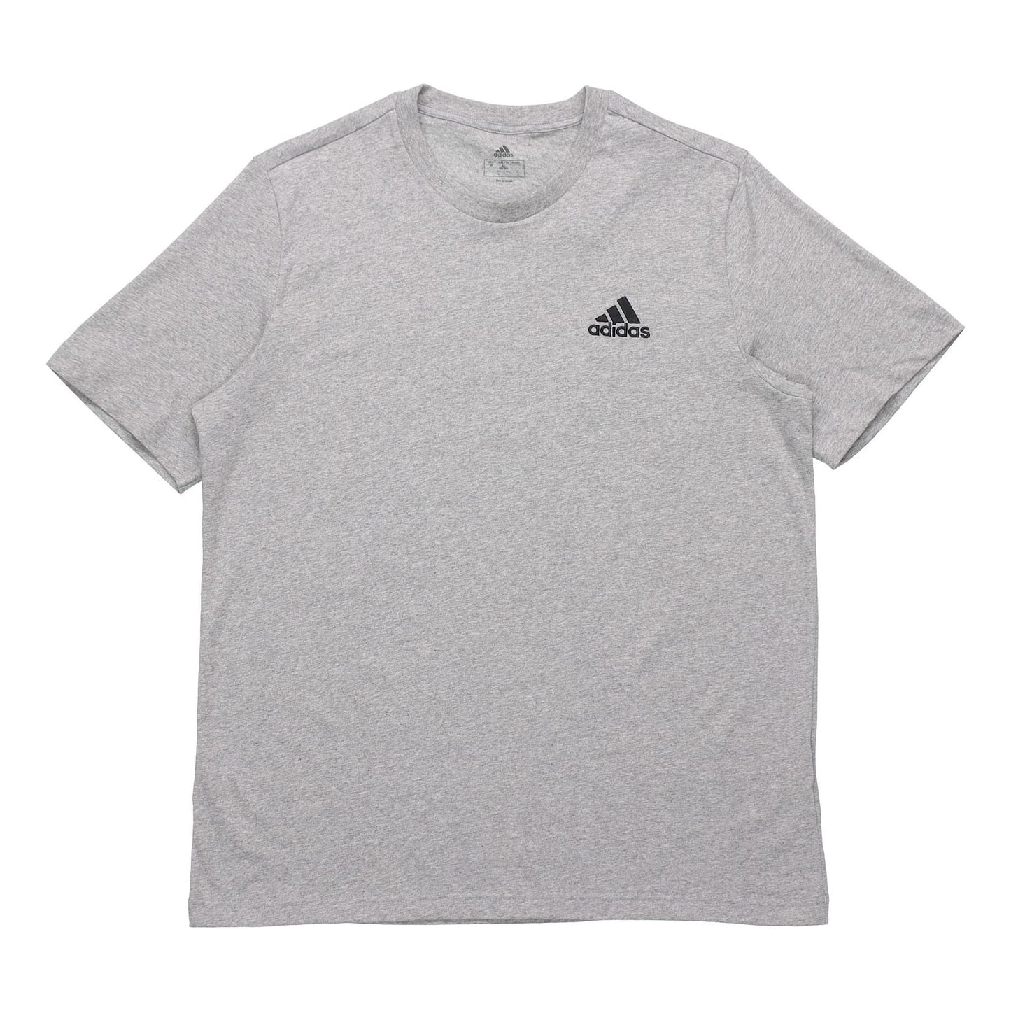 adidas Essentials Embroidered Logo Sports Round Neck Short Sleeve Gray GK9641