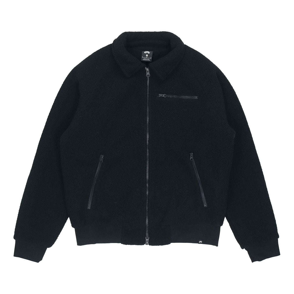 Nike SB Sherpa Casual Zipper Design lapel Skateboard Jacket Black DM0873-010