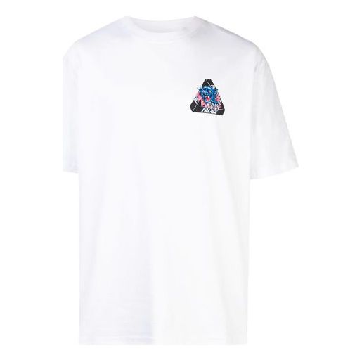 Men's PALACE Ripped Chest logo Printing Short Sleeve White P17TS076T