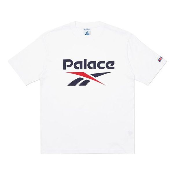 PALACE x Reebok Casual Cozy Round Neck Short Sleeve White T-Shirt P19RBKTS002