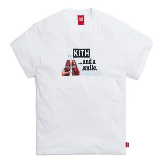 KITH x Coca Cola Crossover Smile Vintage Round Neck Short Sleeve Unisex White KH3858-101