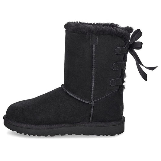 (WMNS) UGG Short Bow Stiefel Fleece Lined Black 1110706-BLK
