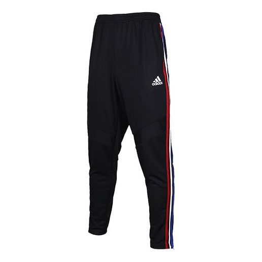 adidas Plaid Knitted Sports Long Pants Men Black FK9656