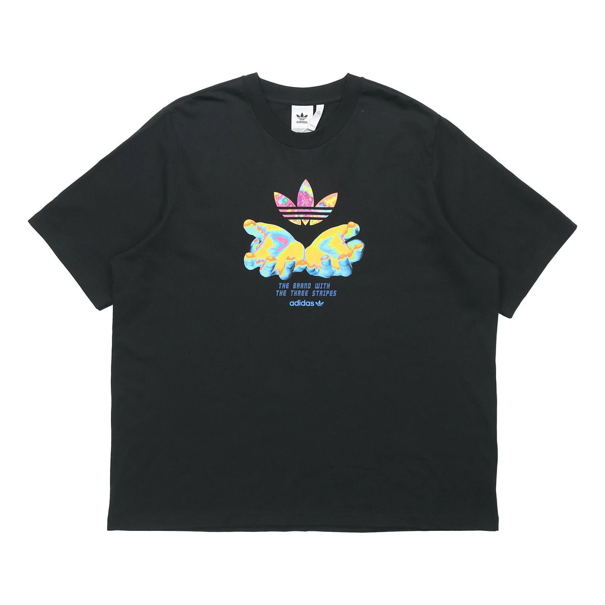 adidas originals Graphic Tee Retro Pattern Printing Sports Short Sleeve Black GK7182