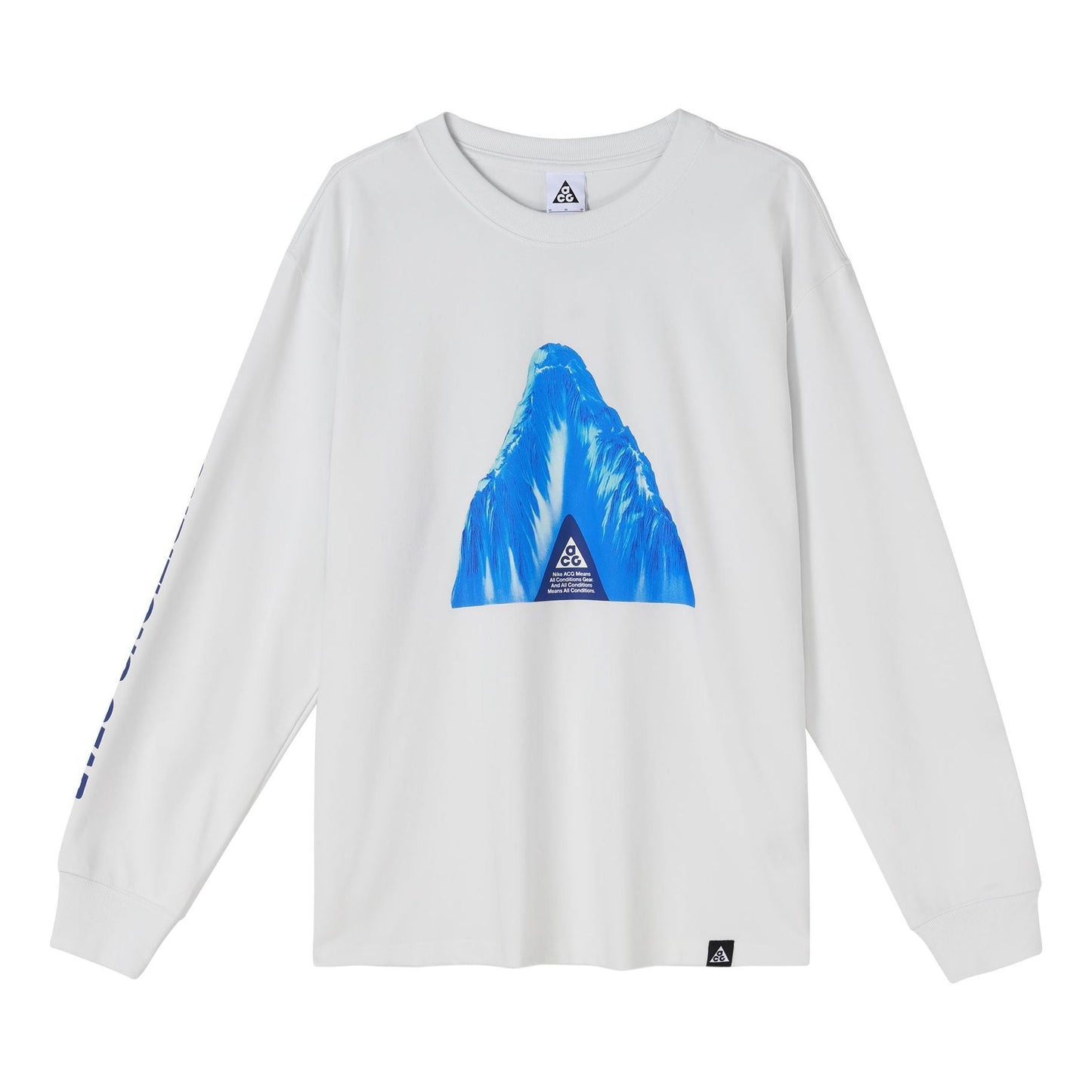 Men's Nike x ACG Ice Cave Casual Sports Breathable Round Neck Long Sleeves White T-Shirt DJ5777-121