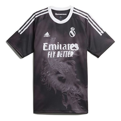 adidas x Crossover Printing Soccer/Football Sports Short Sleeve real Madrid Black GJ9110