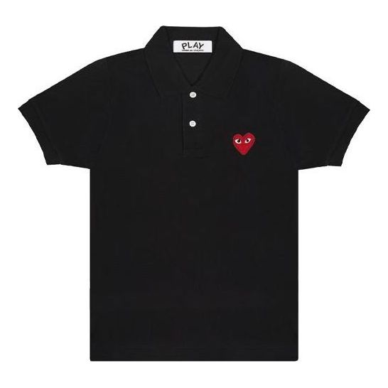 COMME des GARCONS PLAY Polo Red Emblem 'Black' AZ-T006-051-1