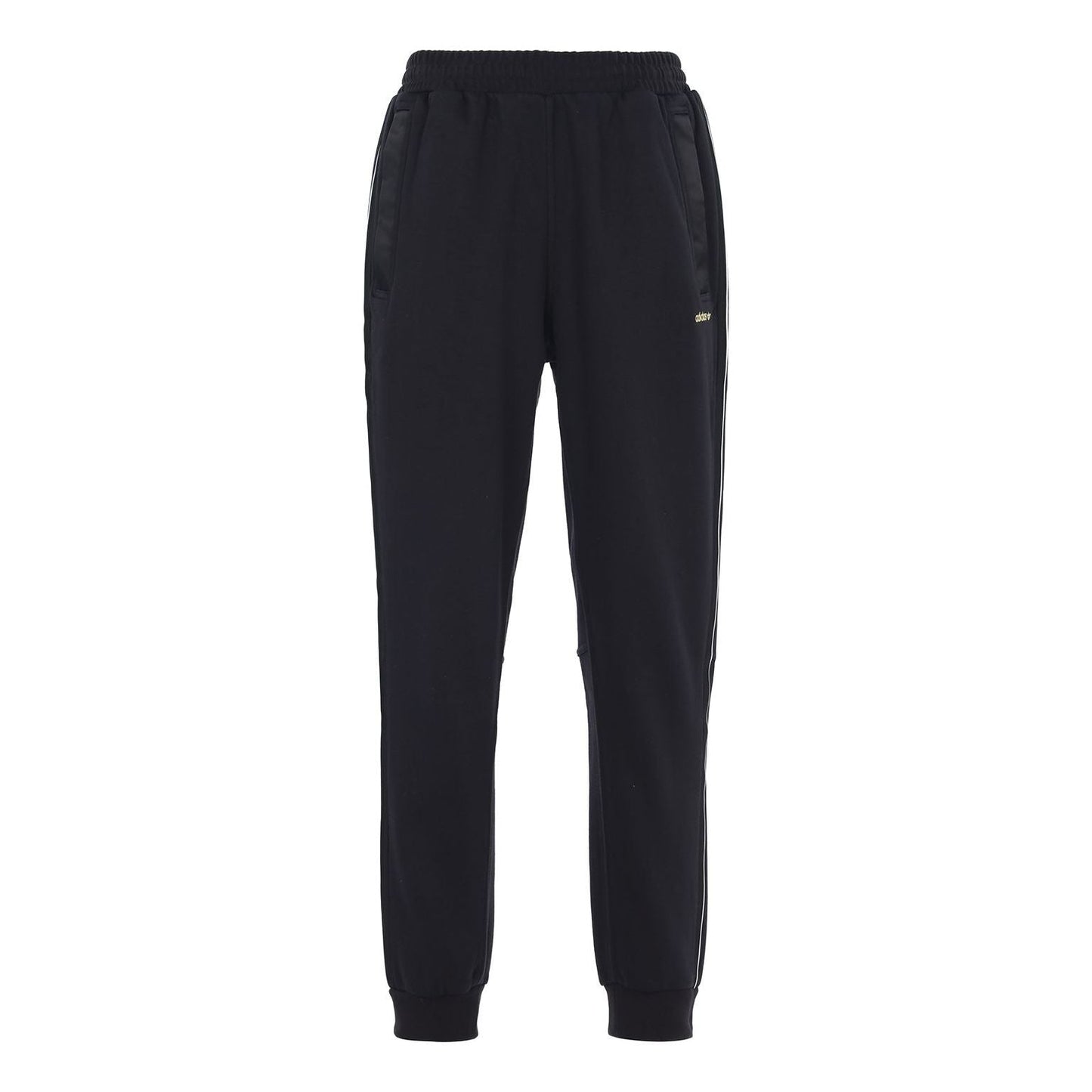 Men's adidas originals Logo Side Stripe Fleece Lined Stay Warm Bundle Feet Sports Pants/Trousers/Joggers Black H31288