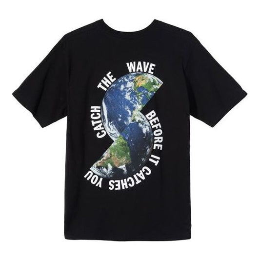 Stussy Alphabet Earth Pattern Short Sleeve Unisex Black 1904682