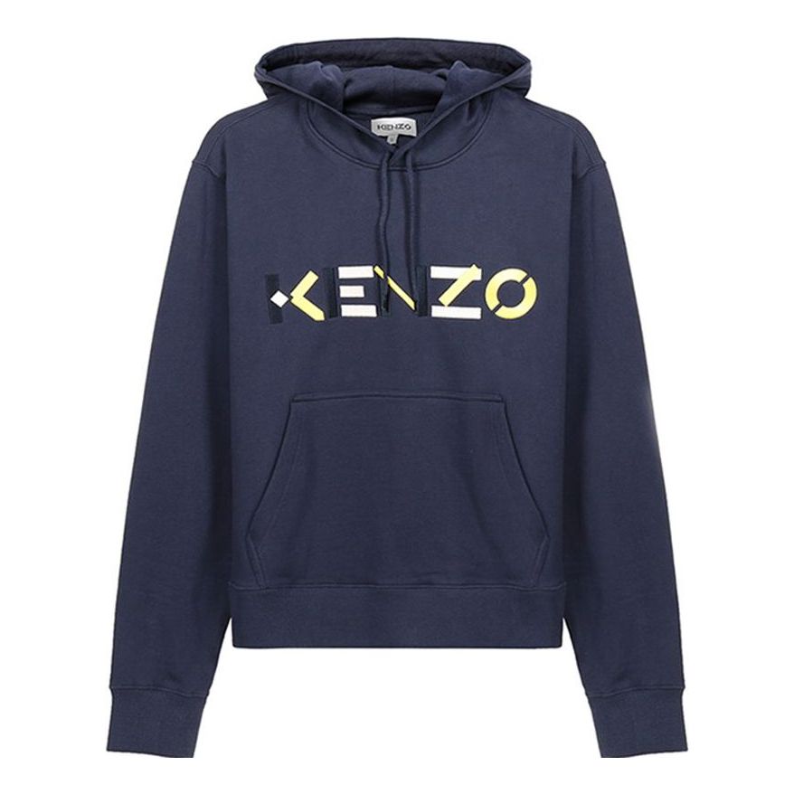Men's KENZO FW20 Embroidered logo Fleece Lined Blue FA65SW3044MO-76