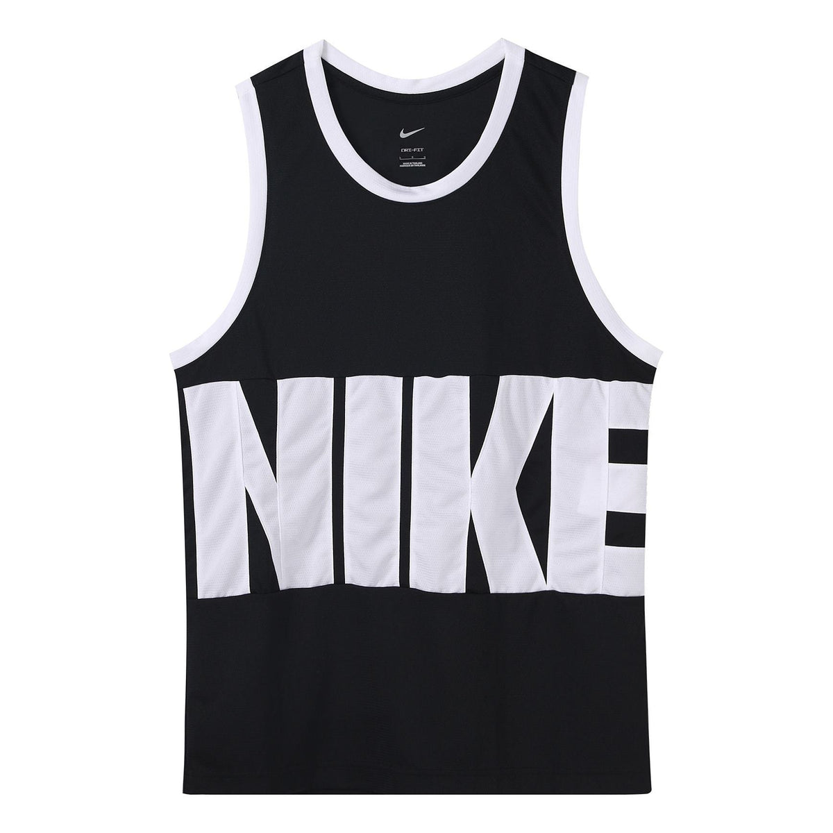 Men's Nike Large Logo Printing Sports Basketball Jersey/Vest Black DA1042-010