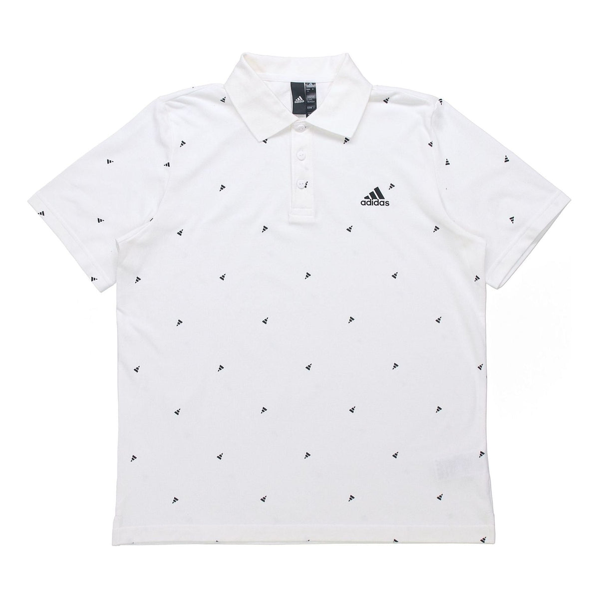 adidas Fi Polo Aop Logo Printing Training Sports Short Sleeve Polo Shirt White GP0998