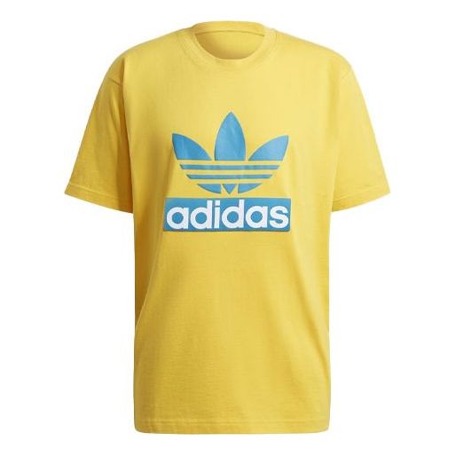 adidas originals Big Trfl Tee Casual Sports Round Neck Short Sleeve Yellow H09345