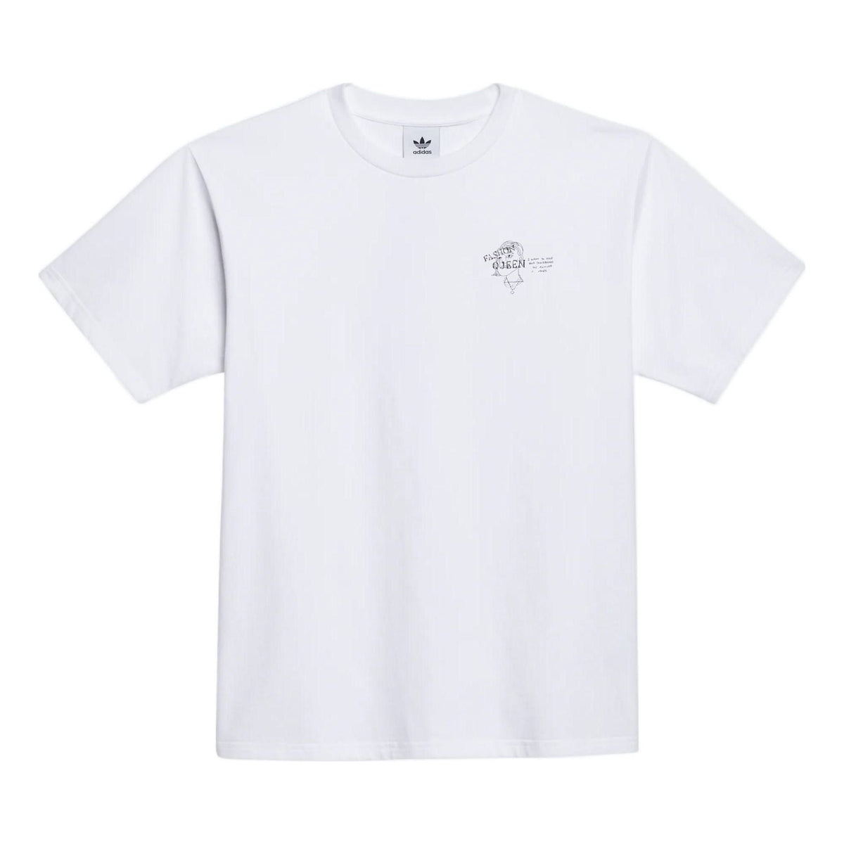 adidas originals Cartoon Pattern Printing Round Neck Short Sleeve White GL9974
