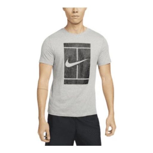 Men's Nike Large Logo Pattern Printing Round Neck Casual Short Sleeve Gray T-Shirt DD8406-063