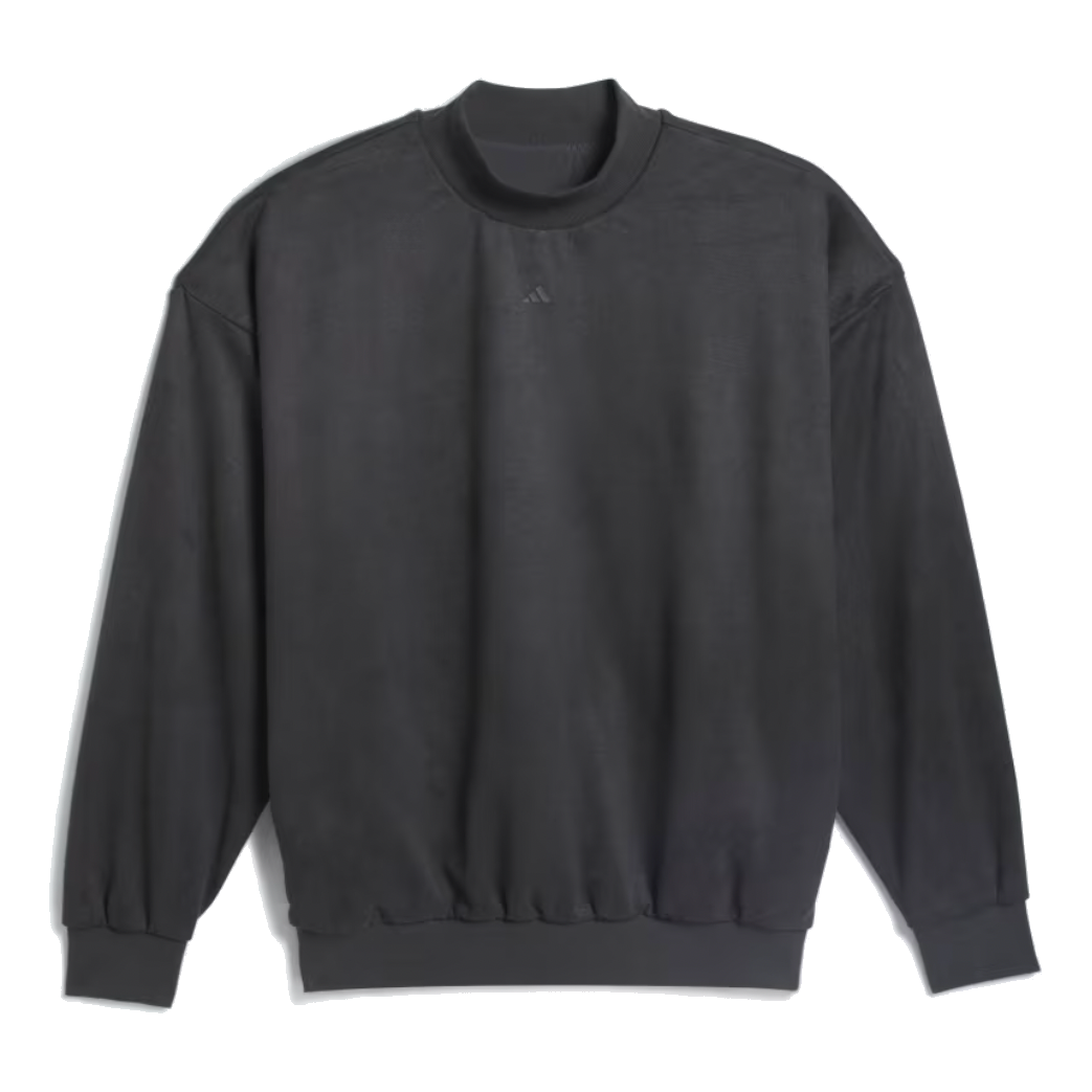 adidas Basketball Sueded Crew Sweatshirt Asia Sizing 'Carbon' IN7696