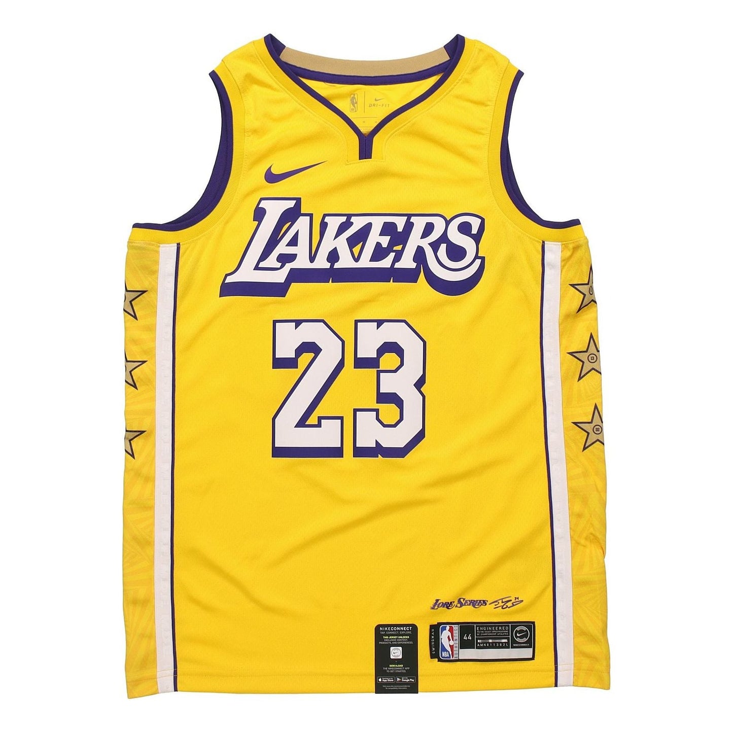 Nike NBA City limited SW Fan Edition 19-20 Season Lakers LeBron James 23 Jersey 'Yellow' AV4646-729