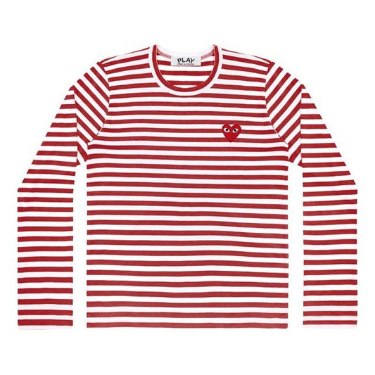 COMME des GARCONS PLAY Striped Long-Sleeve T-Shirt 'Red' AZ-T164-051-4