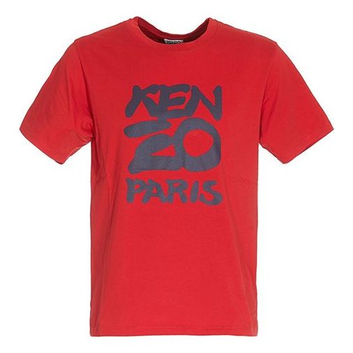 Men's KENZO Cotton Classic Printing Round Neck Short Sleeve Red FA55TS0184SA-21