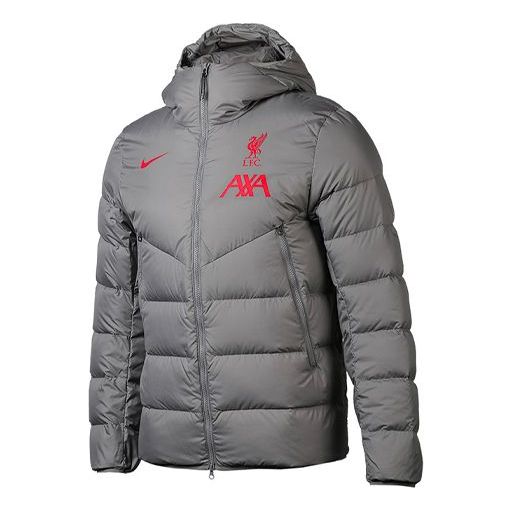 Nike Strike Printing Pattern hooded down Jacket Gray DA6665-087