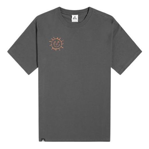 Nike x ACG Smiling Face Logo Round Neck Breathable Short Sleeve Gray DD8806-070