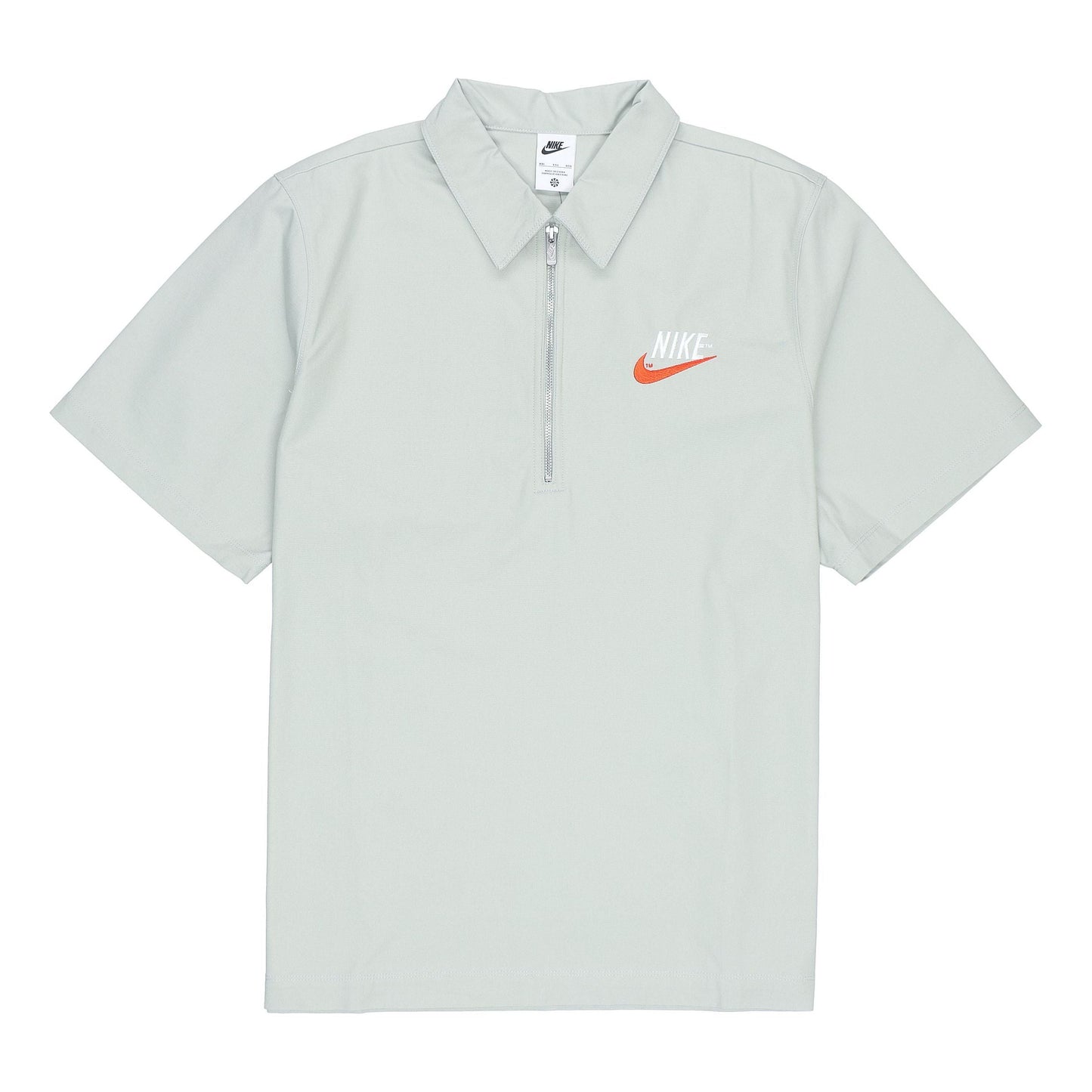 Men's Nike Half Zipper Solid Color Short Sleeve Aqua Blue Polo Shirt DM5284-017