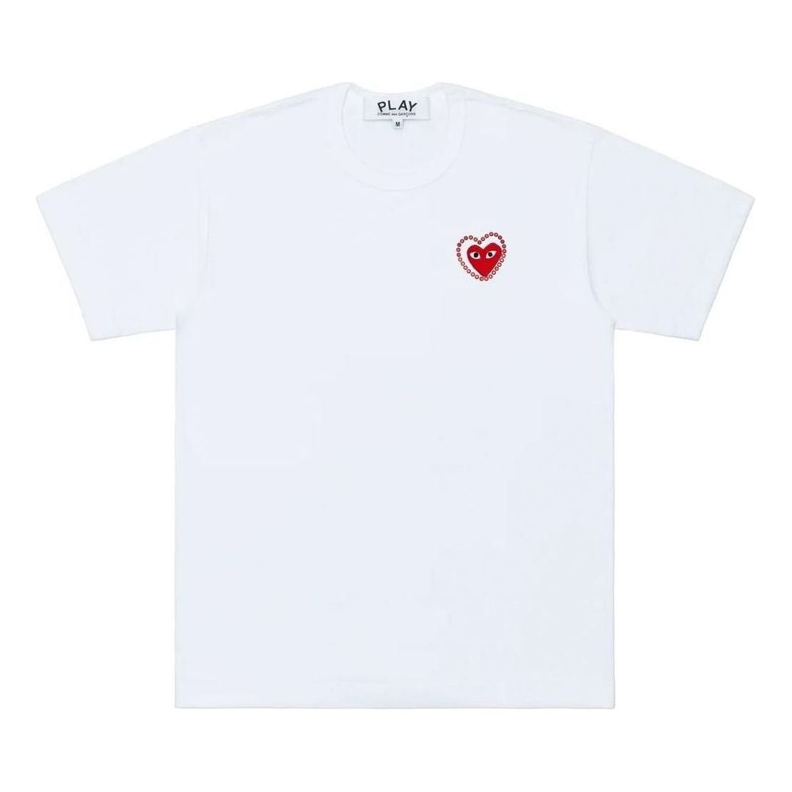COMME des GARCONS PLAY SS25 Metalstone Heart T-Shirt 'White Red' AX-T802-051-2