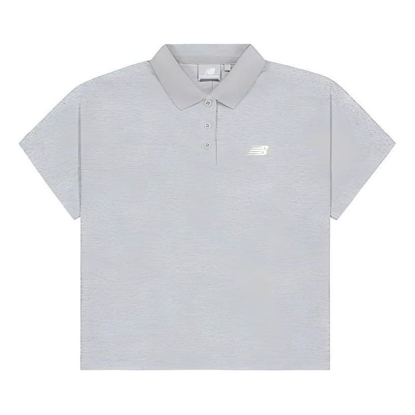(WMNS) New Balance Short Sleeve Polo Asia Sizing 'Grey' NFE21032-MGR
