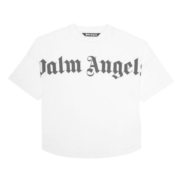 Men's PALM ANGELS Alphabet Logo Printing Short Sleeve White PMAA002R204130010210